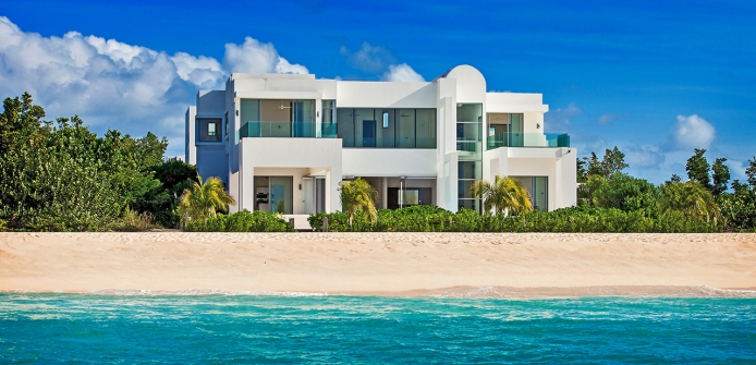 Modern Architectural Beachfront Villa in Anguilla  - View of Villa from Ocean
