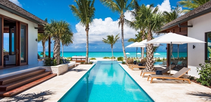 Hawksbill Modern Turks and Caicos Luxury Beachfront Fully Staffed Estate with Pool - Pool and Ocean Views