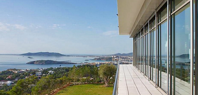 Modern Glass Ibiza Villa With Panoramic Ocean Views  - Views of Talamanca Bay