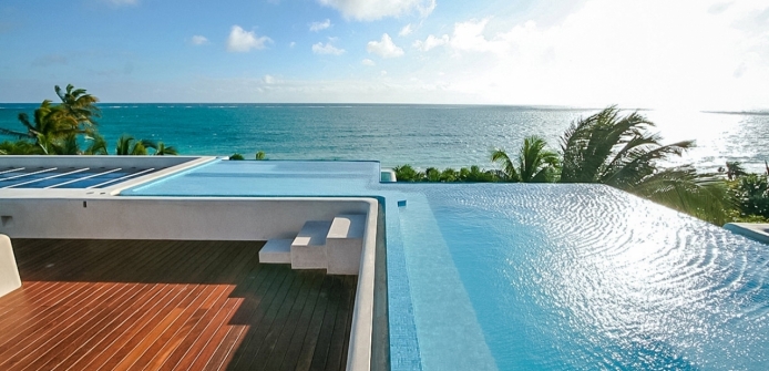 Palatial Beachfront Estate with Pool In The Riviera Maya - Double-Infinity Edge Pool 