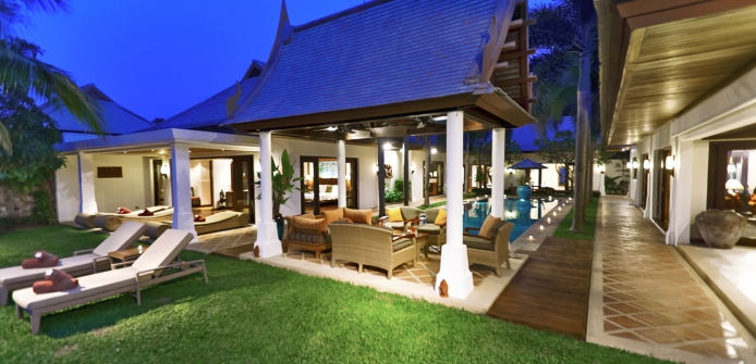 Villa Champak Koh Samui Miskawaan Estate - Villa Exterior at Dusk