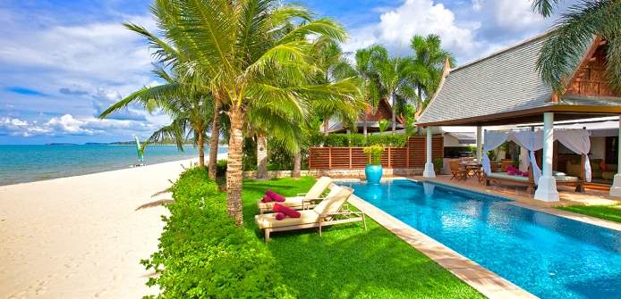 Villa Acacia Koh Samui Miskawaan Luxury Beachfront - Exterior Ocean and Pool 