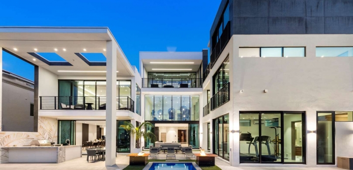Boardwalk Mansion Modern Intracoastal Villa with Guest House - Thumbnail image
